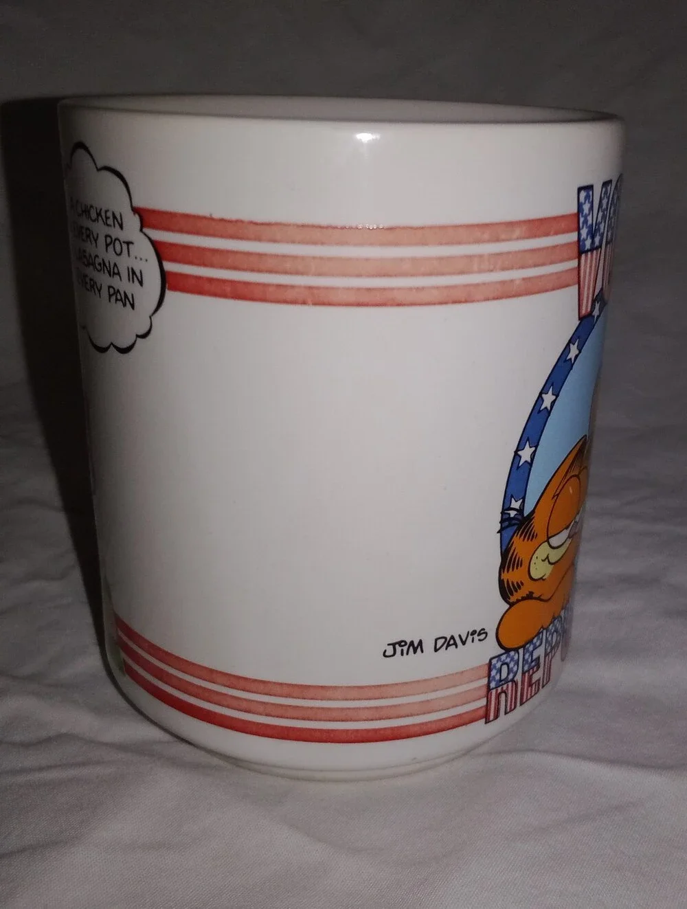 Vintage 1978 Garfield Vote Republican Elephant Politics Enesco Retro Decor
